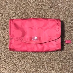 Hot Pink Coach Travel Makeup Bag